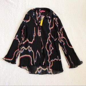 Catherine Malandrino Pleated Bell Sleeve Blouse